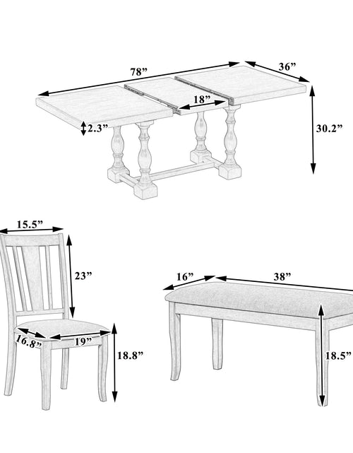 Load image into Gallery viewer, 6-Piece Dining Table Set With Chairs
