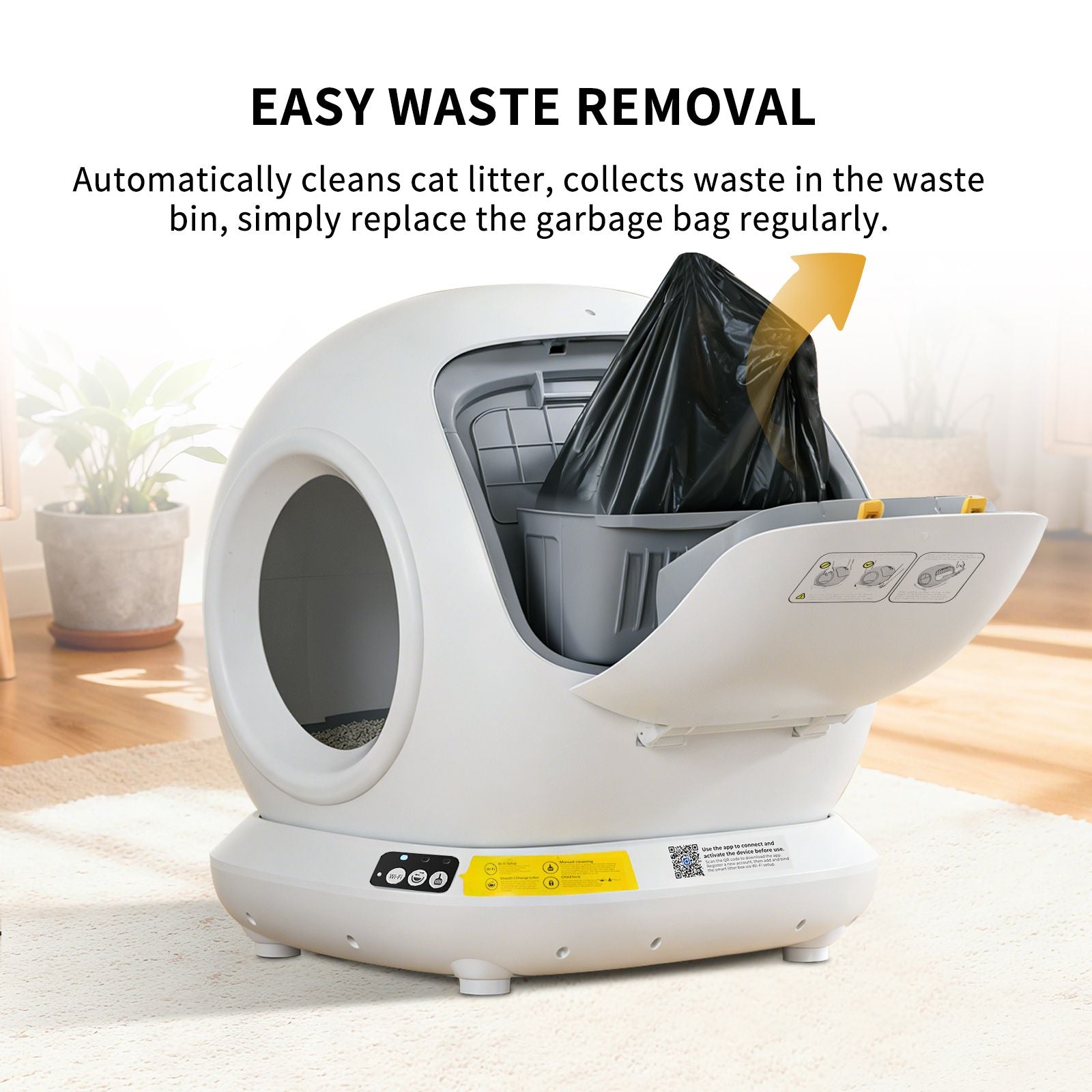Premium Hygiene Self-Cleaning Cat Litter Box | Fully Enclosed Automatic, App Control,