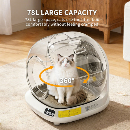 Premium Hygiene Self-Cleaning Cat Litter Box | Fully Enclosed Automatic, App Control,