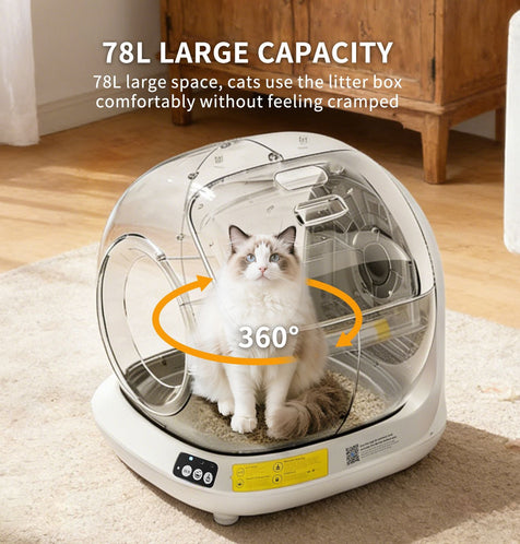 Premium Hygiene Self-Cleaning Cat Litter Box | Fully Enclosed Automatic, App Control,