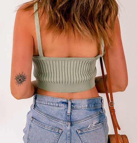 Arcadia Cropped Knitted Tank Top