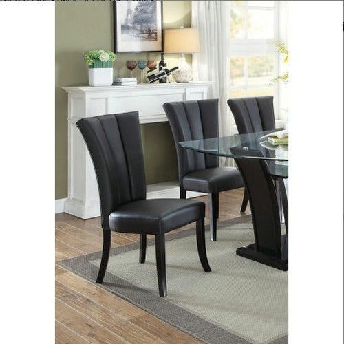 Load image into Gallery viewer, Fine Black Leather Chairs. Set Of 2pc Chairs Dining
