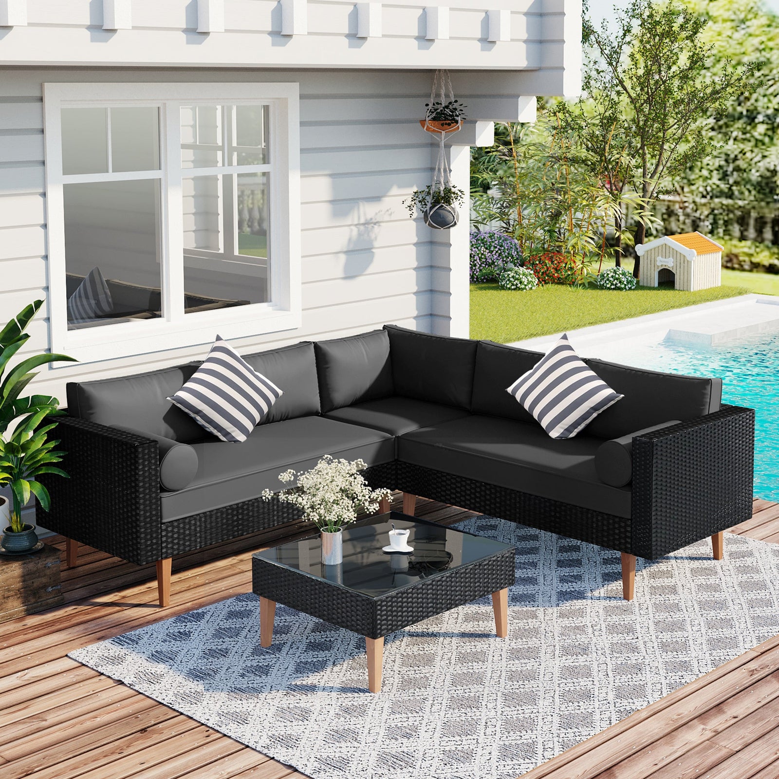 Arcadia 4-pieces Wicker Sofa Set