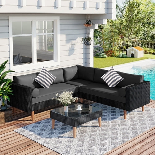 Load image into Gallery viewer, Arcadia 4-pieces Wicker Sofa Set
