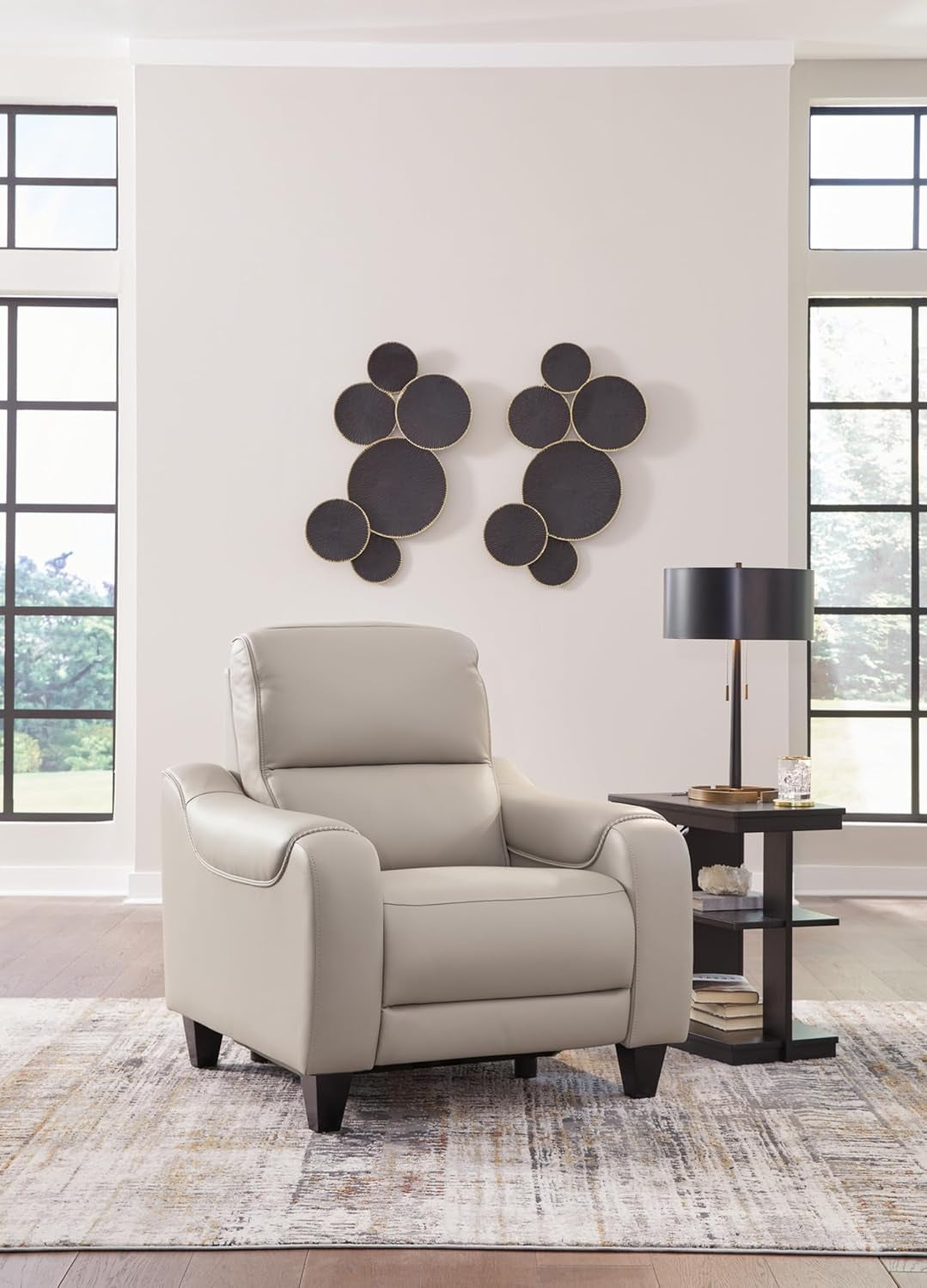 Contemporary Leather Power Recliner