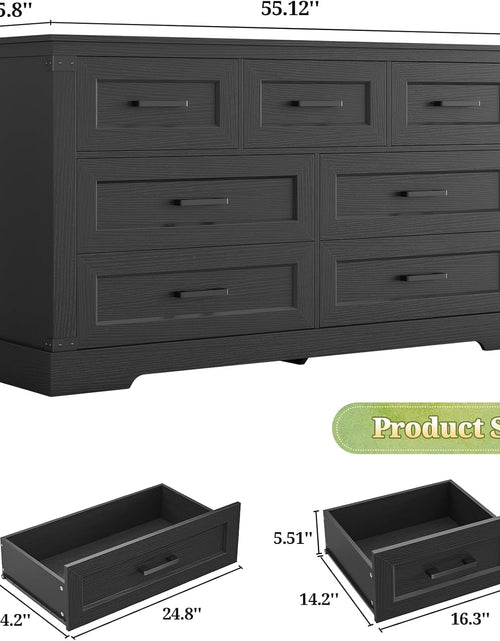 Load image into Gallery viewer, Wood 7 Drawers Long Dresser
