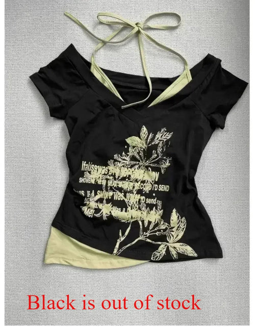 Load image into Gallery viewer, Arcadia USA Vintage Two Piece Halter Lace Up T-shirts
