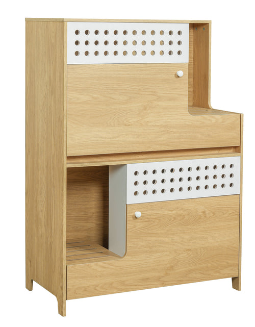 Load image into Gallery viewer, Modern 2-in-1 Cat Litter Box Enclosure Side Table – Hidden Cat House
