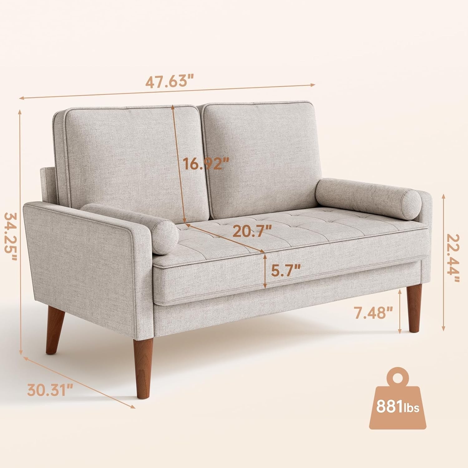 Milan Modern Loveseat