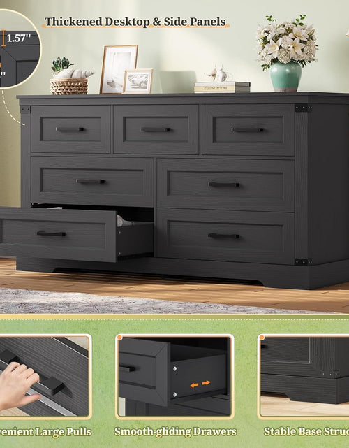 Load image into Gallery viewer, Wood 7 Drawers Long Dresser
