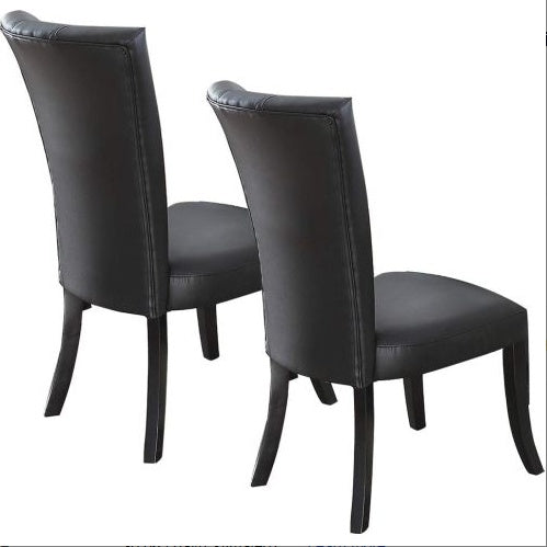 Load image into Gallery viewer, Fine Black Leather Chairs. Set Of 2pc Chairs Dining
