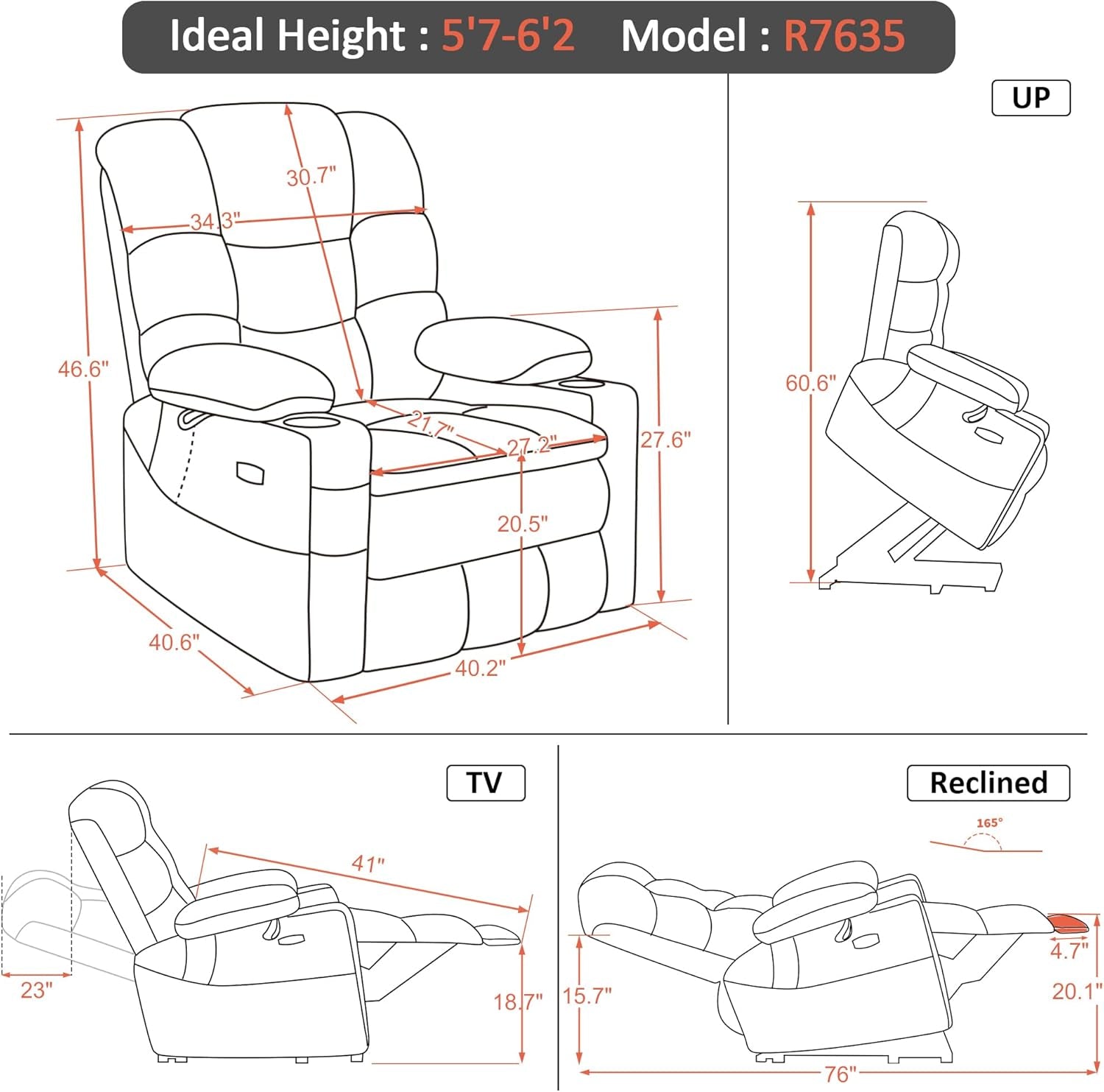 Coach Recliner Chair with Massage And More