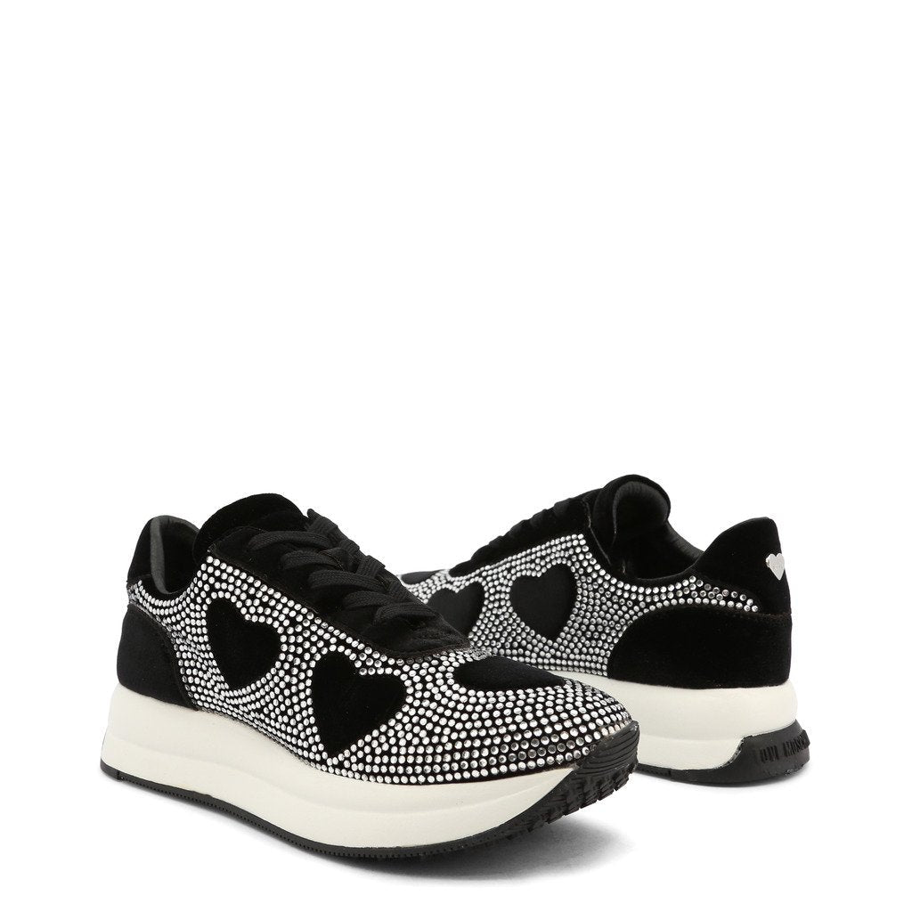 Authentic Moschino Rhinestone Heart Sneakers