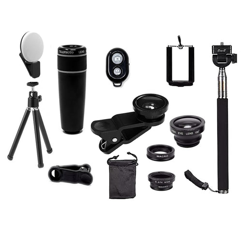 11 in 1 Smartphone Photography Selfie Bundle Camera Lens Kit