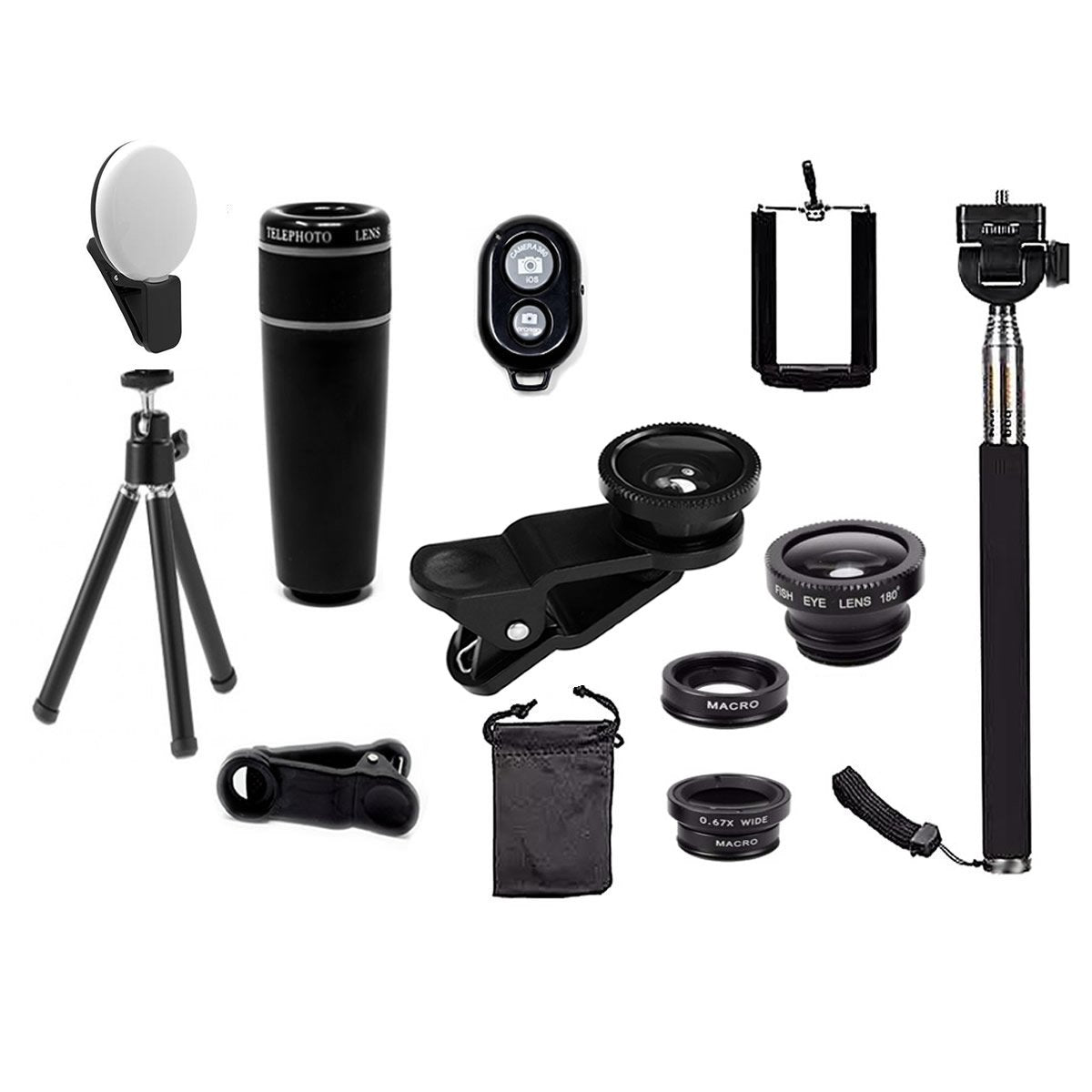 11 in 1 Smartphone Photography Selfie Bundle Camera Lens Kit