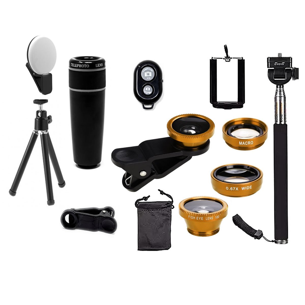 11 in 1 Smartphone Photography Selfie Bundle Camera Lens Kit