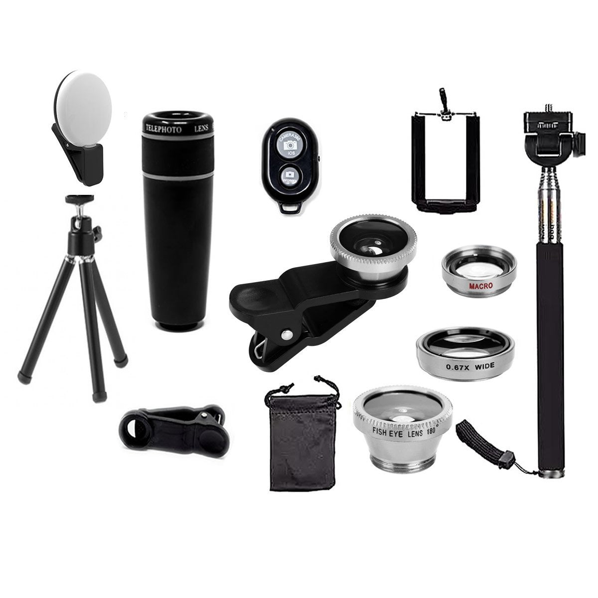 11 in 1 Smartphone Photography Selfie Bundle Camera Lens Kit
