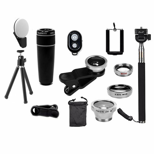 11 in 1 Smartphone Photography Selfie Bundle Camera Lens Kit