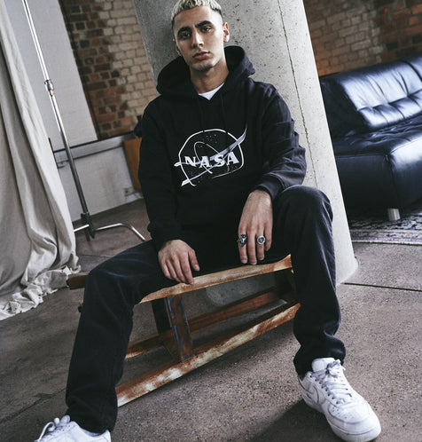 Imported NASA Black and White Insignia Hoodie