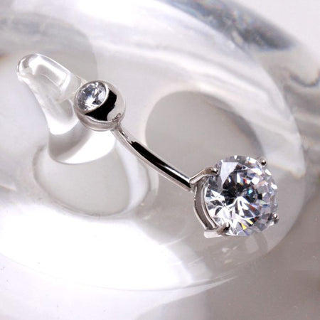 14Kt White Gold Navel Ring