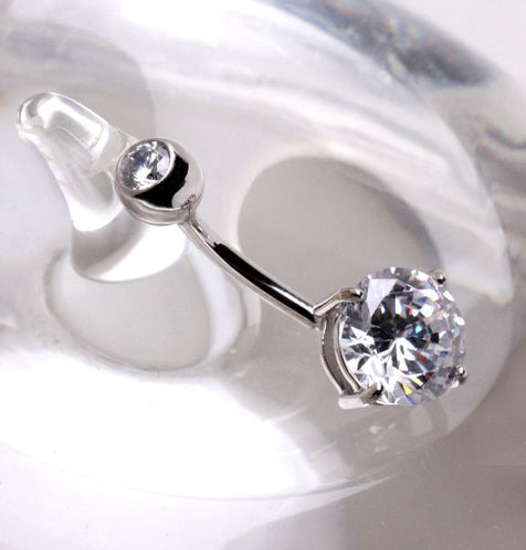 14Kt White Gold Navel Ring