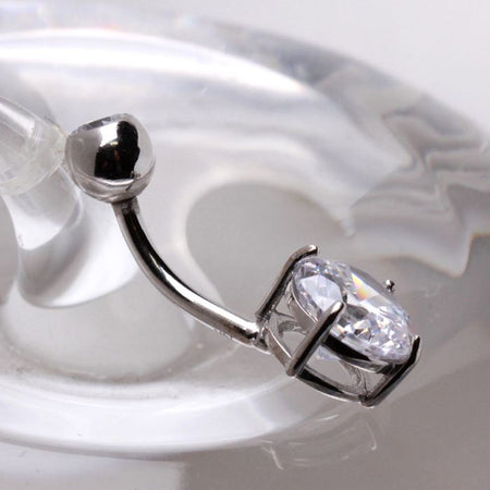 14Kt White Gold Navel Ring