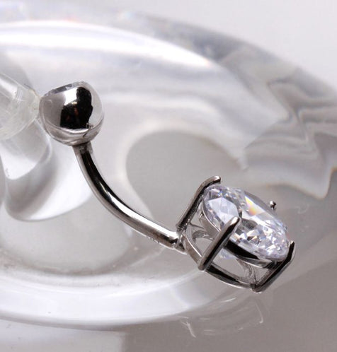 14Kt White Gold Navel Ring