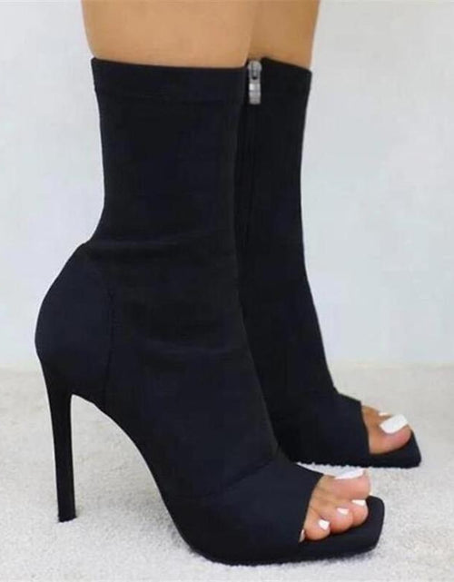 Load image into Gallery viewer, Women Boots Sexy Peep Toe Fashion Zip High
