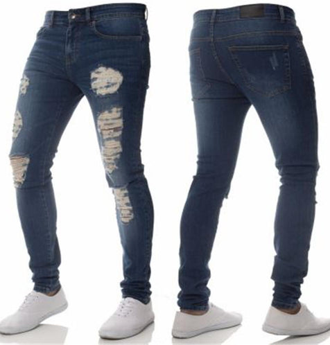 Arcadia Designer Cut Blue Denim Jeans Washed For Men